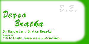 dezso bratka business card